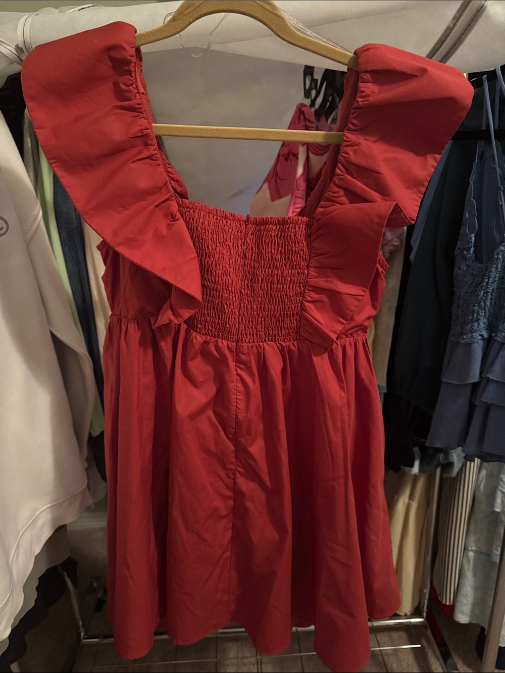 entro Red Ruffled Mini Dress - Picture 2 of 2
